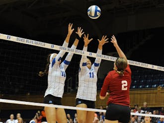 Duke held a block party in a straight-set victory against Indiana Friday night at Cameron Indoor Stadium.