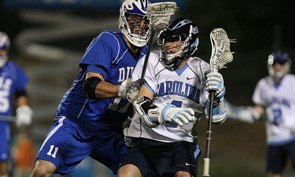 Freshman Jordan Wolf led the Blue Devils with four goals in their road victory over No. 6 North Carolina.