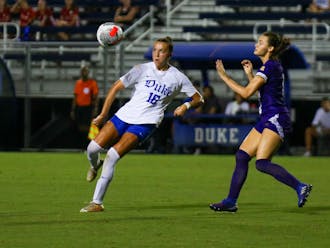 Carina Lageyre controls the ball during Duke's victory against East Carolina.