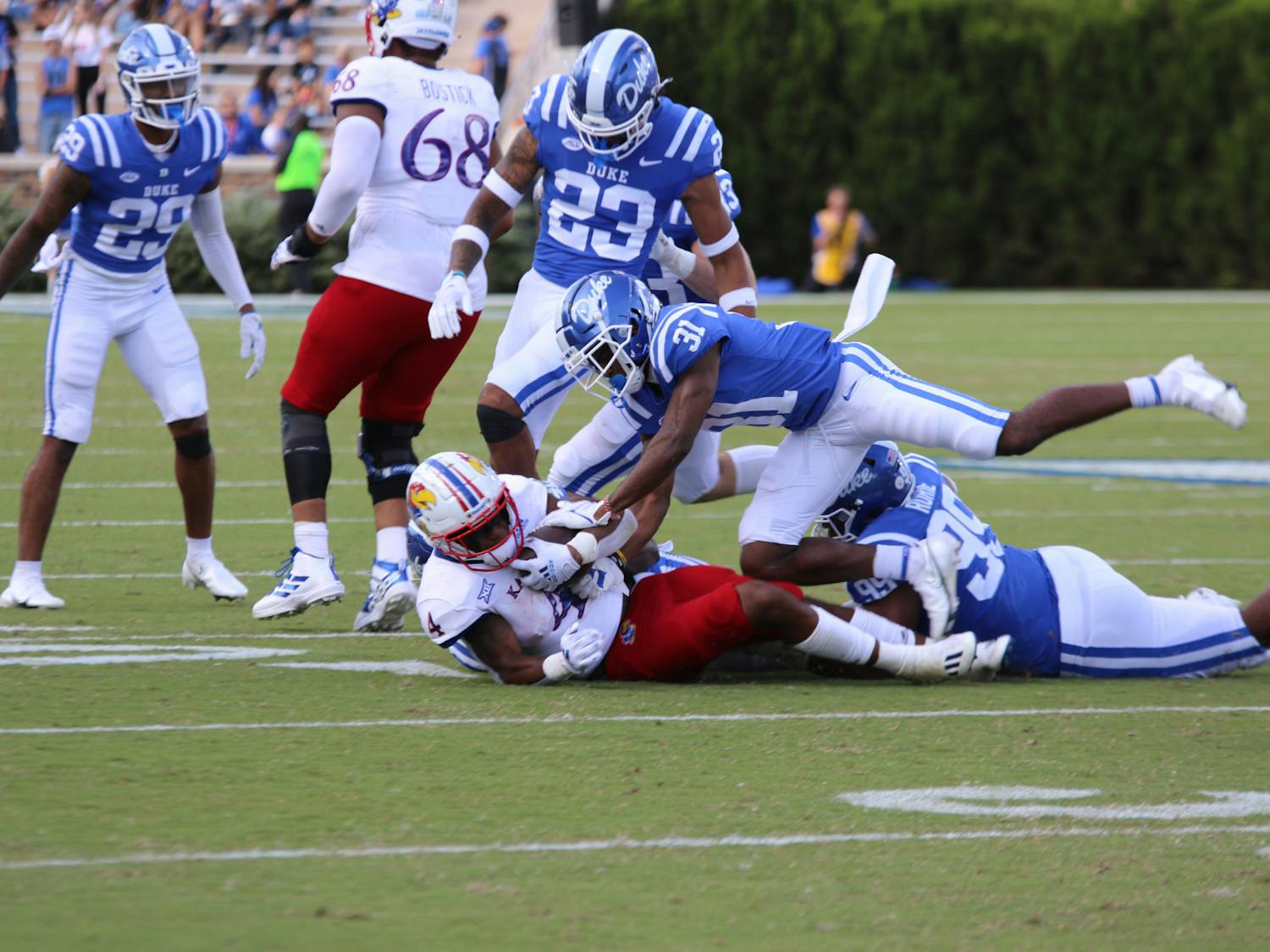 Duke's defense gave up four plays of 20 or more yards in the first half.