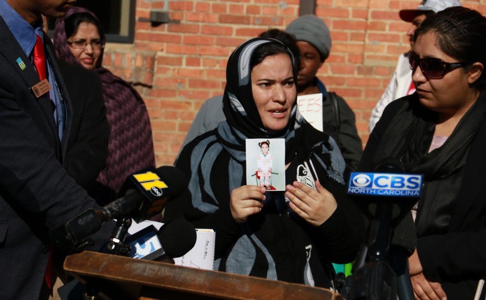 <p>Several local refugees shared their experiences at a press conference with Rep. David Price at Smith Warehouse Monday afternoon.&nbsp;</p>