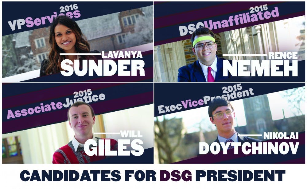 The four Duke Student Government candidates come from a variety of backgrounds.