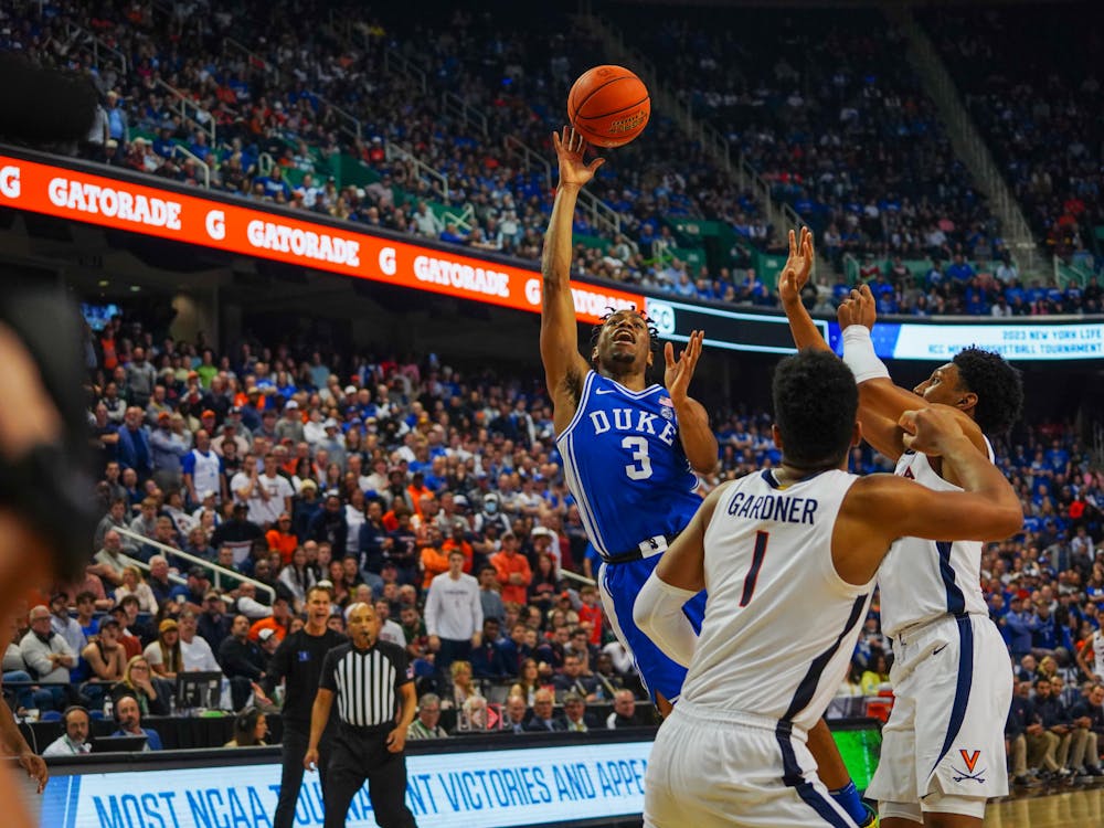 <p>Jeremy Roach puts the ball up in ACC tournament title game.&nbsp;</p>