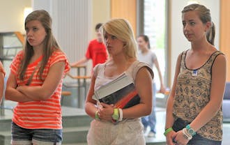Students visit the Duke campus on a tour Wednesday. A recent study shows that many high school students engage in illicit behavior while on college visits.