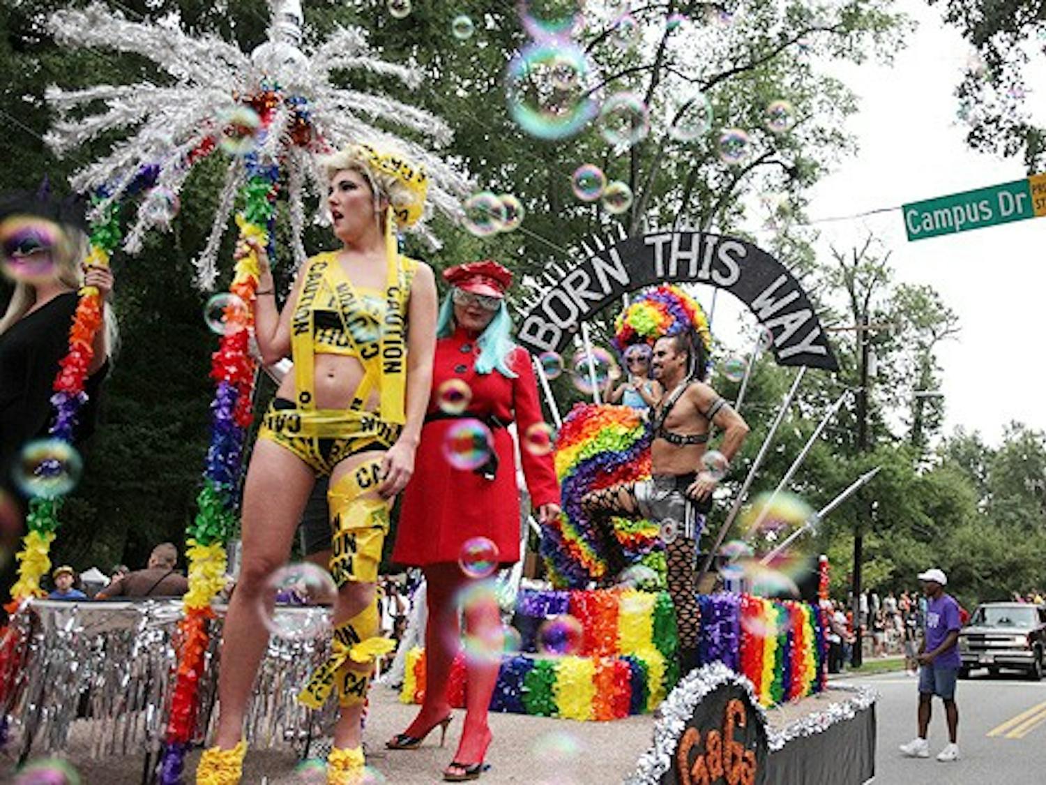 Fourteen floats coasted along a route bordering East Campus during the N.C. Pride Parade Saturday afternoon.