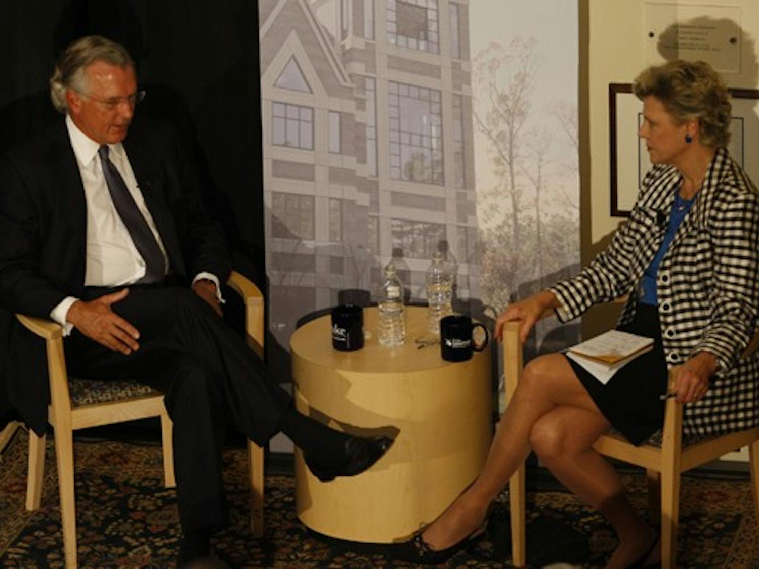 Cokie Roberts, news analyst for ABC news and NPR, led the question-and-answer session featuring Richard Fisher, chief executive officer of the Federal Reserve Bank of Dallas.