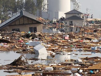 The devastating earthquake March 11 ravaged Japanese infrastructure and the resuting mess has slowed international relief efforts.  Fukushima, pictured, has been evacuated among fears of a nuclear power plant meltdown.