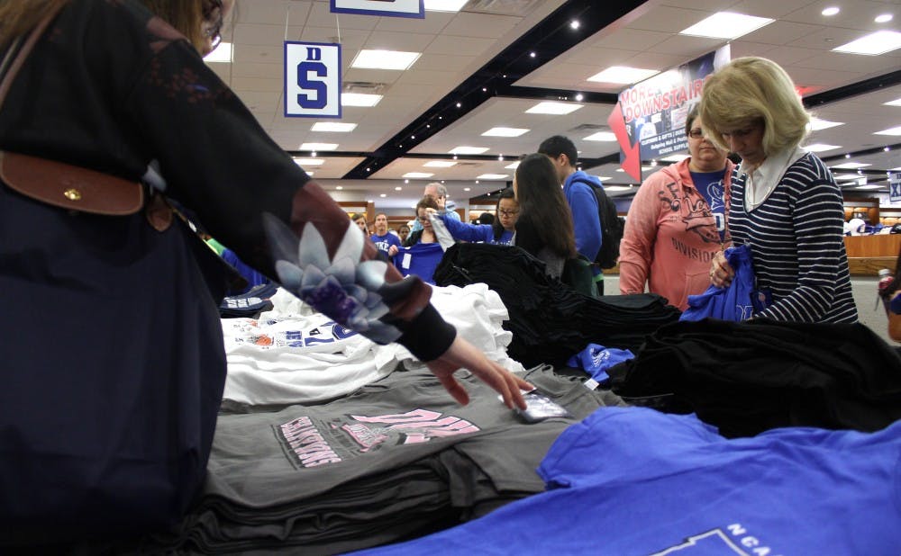 After Monday night's win, students and visitors poured into the University Store Tuesday to buy championship apparel.
