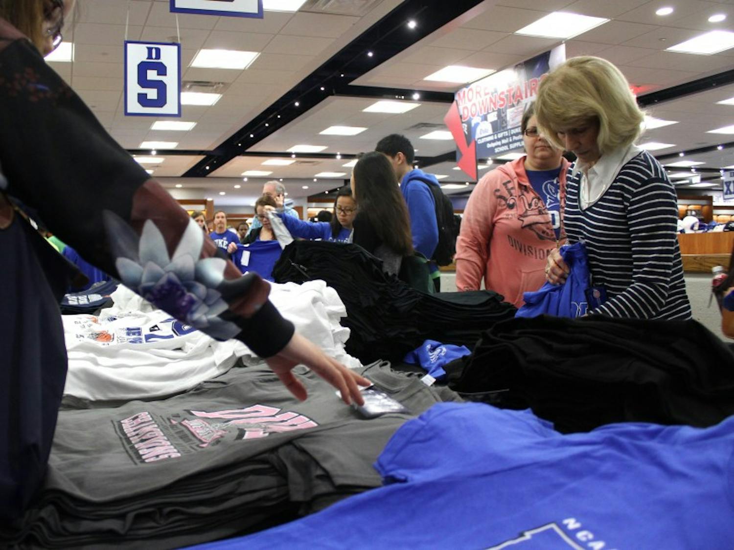 After Monday night's win, students and visitors poured into the University Store Tuesday to buy championship apparel.