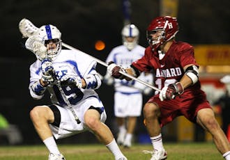 Duke came from behind to win in Koskinen Stadium over visiting Harvard, 11-8, Monday evening.