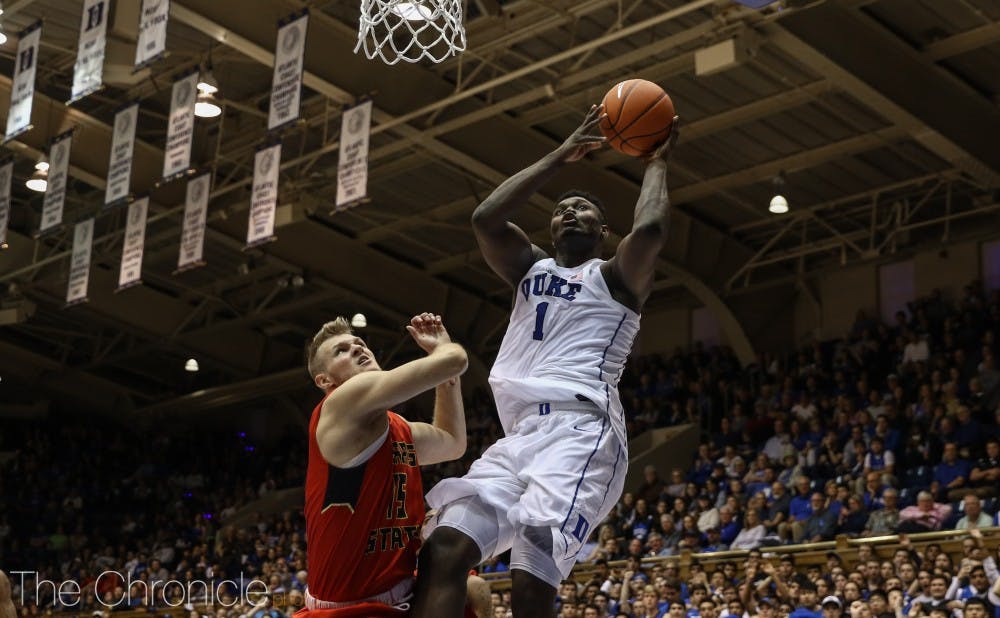 <p>Zion Williamson had an extremely efficient first half Sunday.</p>