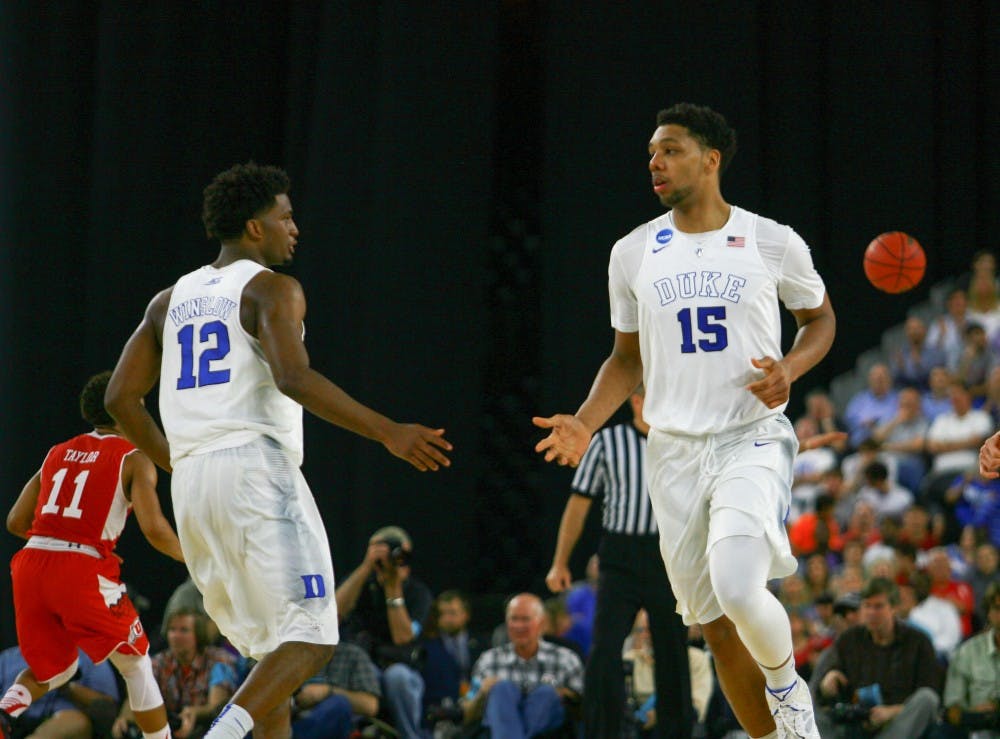 Freshmen Justise Winslow and Jahlil Okafor will just be two of the many newcomers showcased in Sunday afternoon's Elite Eight bout.