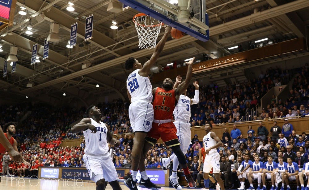 <p>Junior Marques Bolden led the Blue Devils with three blocks.</p>