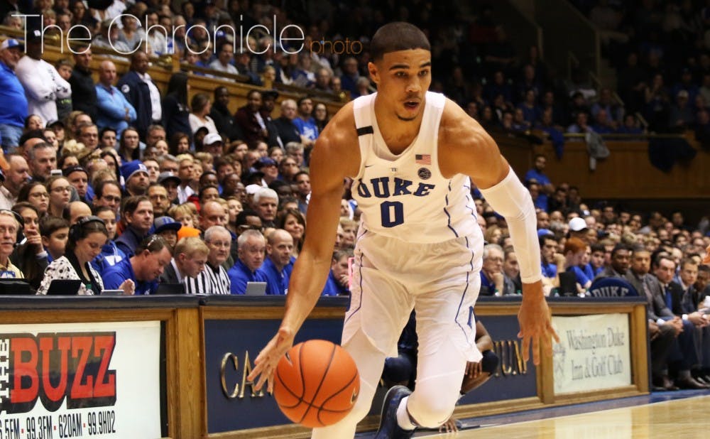 Jayson Tatum's return from injury is likely to help Duke's spacing and perimeter shooting on offense.
