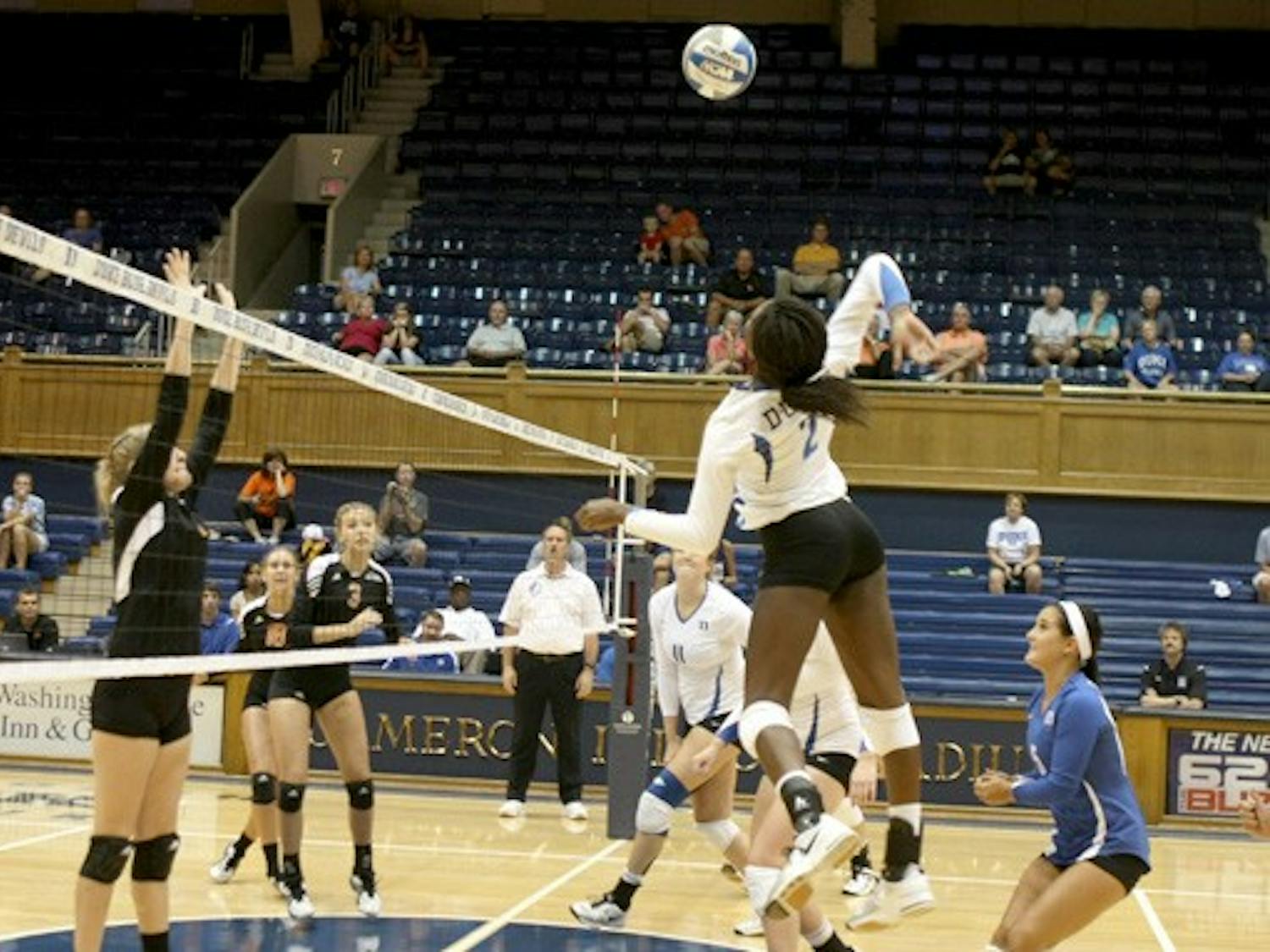 Jeme Obeime leads the Blue Devils with 102 kills this season.