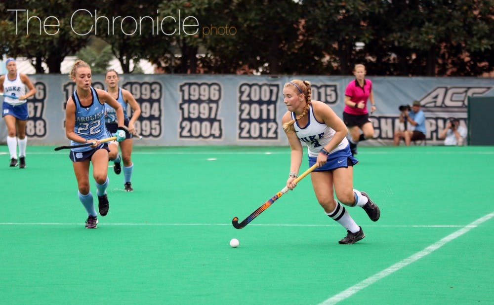 <p>Senior Heather Morris scored her ninth and 10th goals of the season Friday&nbsp;to pace the Blue Devils offense.&nbsp;</p>
