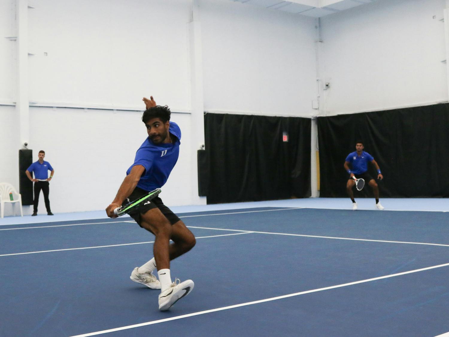 Niroop Vallabhaneni and Faris Khan have stepped up well as Duke's No. 3 doubles team. 