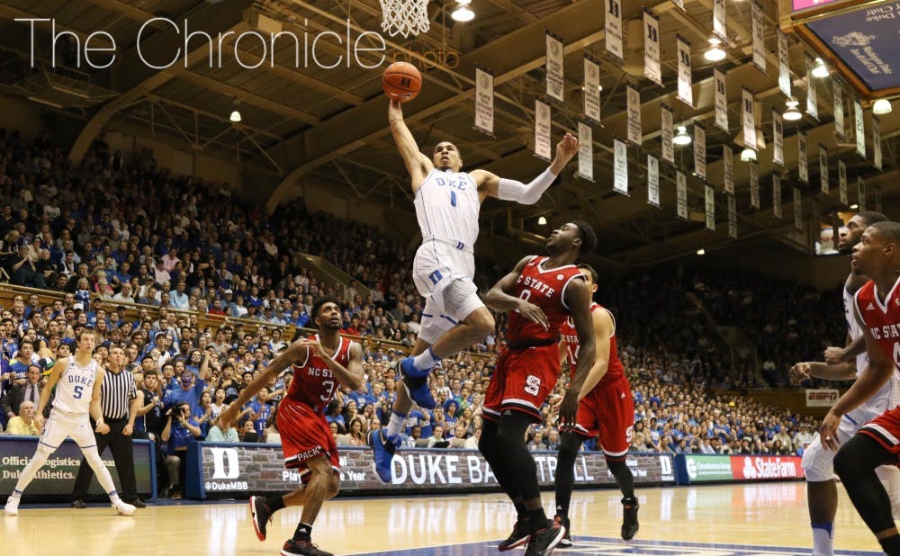 Freshman Jayson Tatum and the Blue Devils missed several open layups and 3-pointers in Monday's loss to N.C. State.&nbsp;