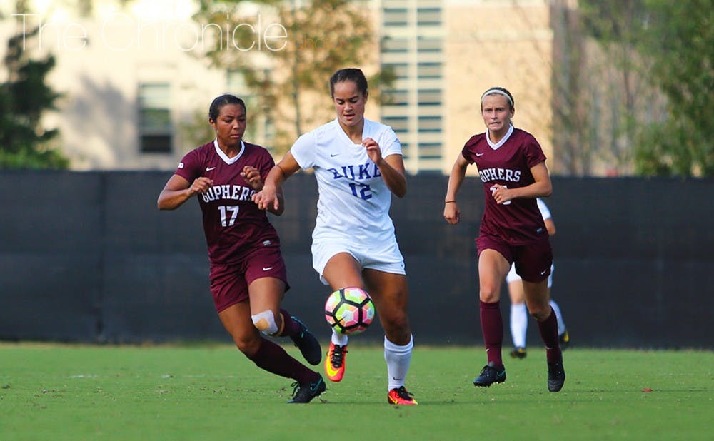 <p>Kayla McCoy and Duke’s forwards will look to capitalize on offensive chances against an equally potent West Virginia side.</p>