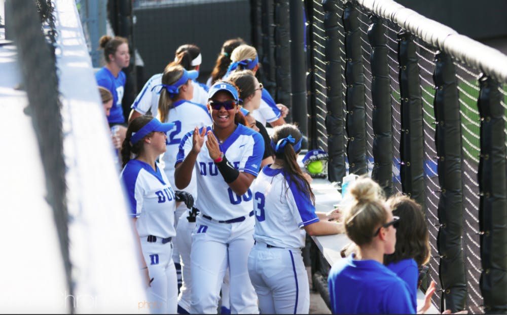 Duke softball players were eager to get on the field for their first-ever game. 