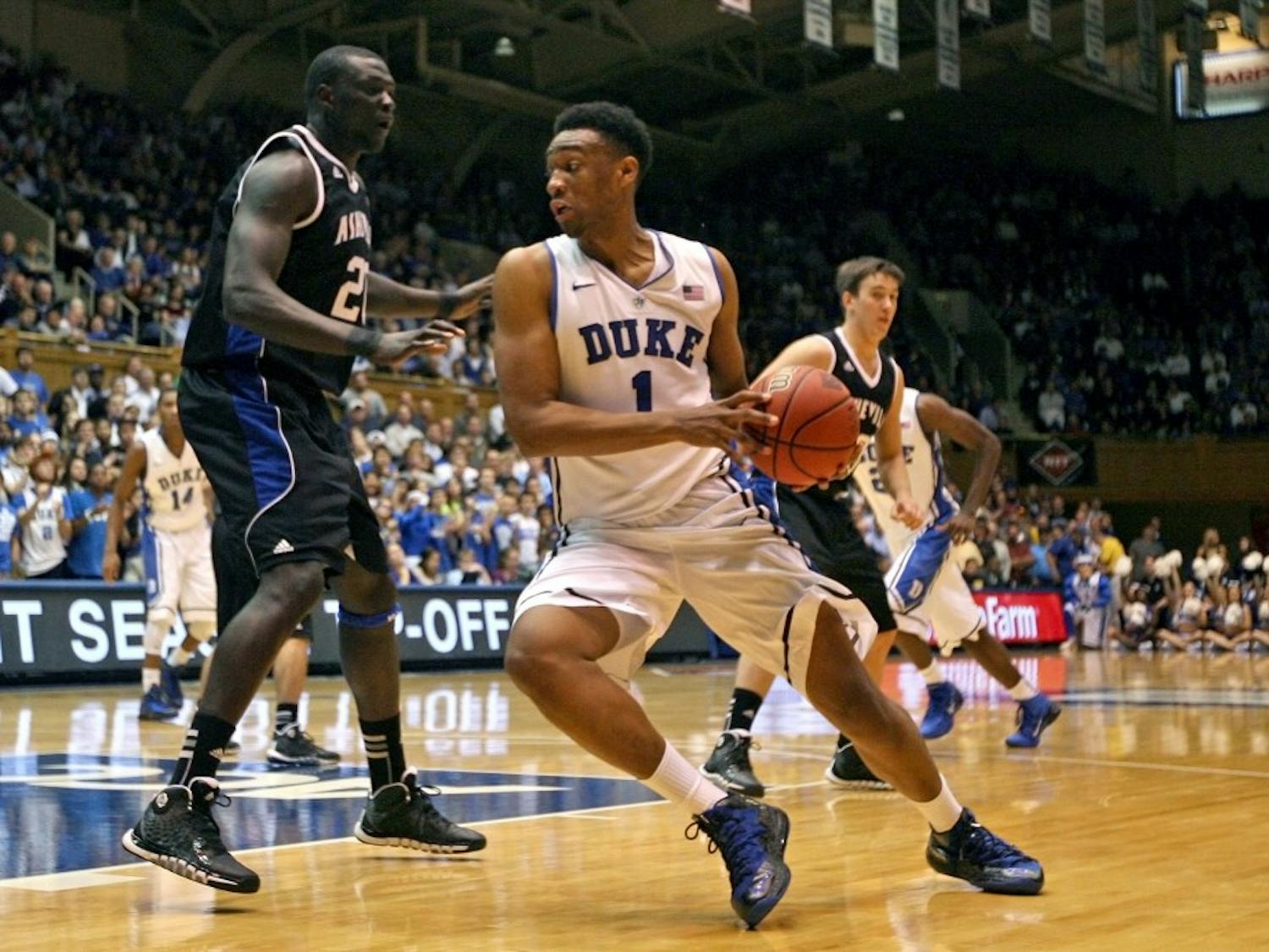Freshman Jabari Parker led the way for Duke with 10 rebounds as the Blue Devils won the battle on the glass 42-28i Monday's win against UNC-Asheville.