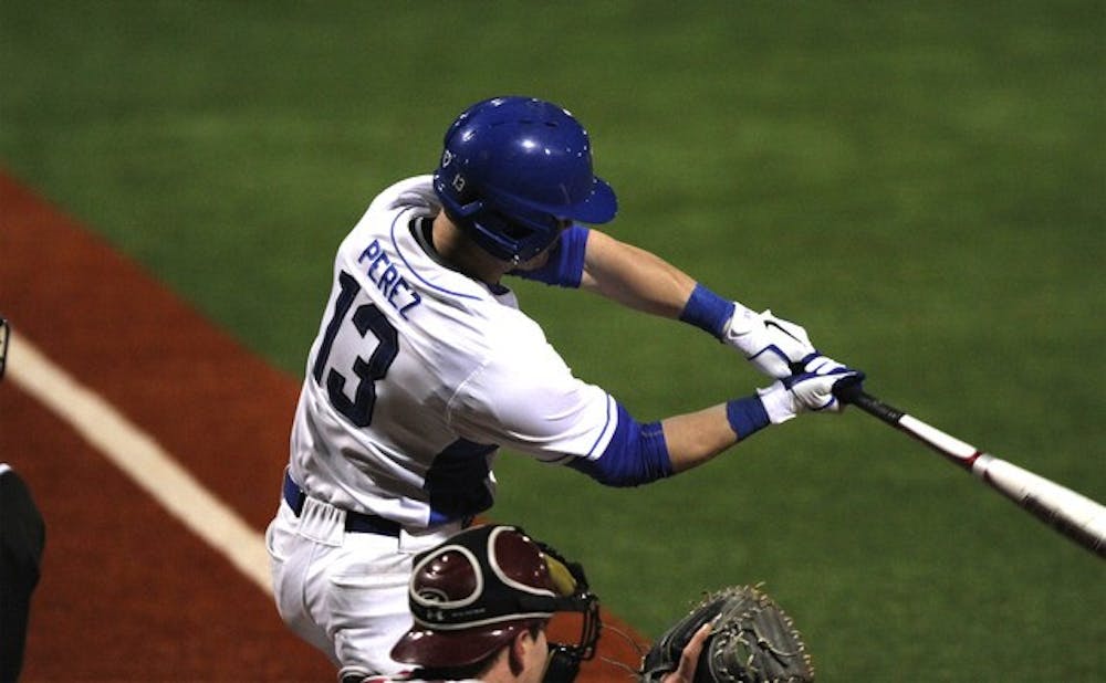 Andhy Perez cranked a three-run homer to center field to give the Blue Devils the lead Friday.