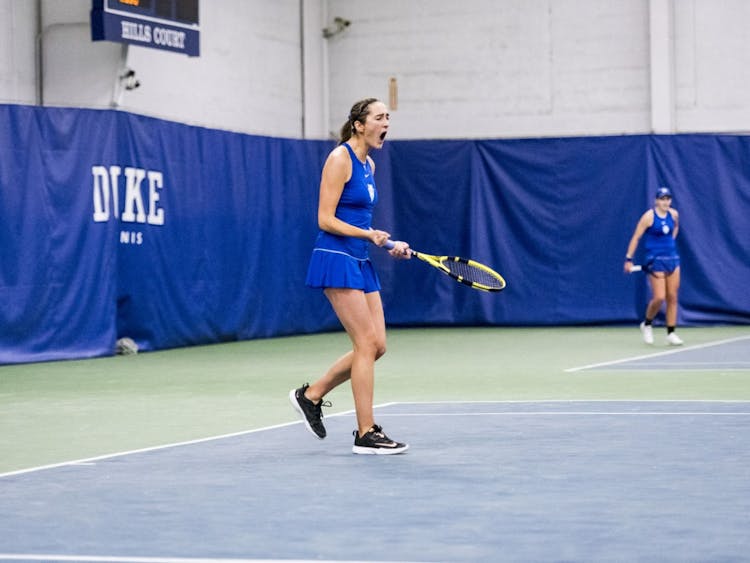 In the hardest match the Blue Devils have played thus far, graduate student Georgia Drummy clinched the victory after a comeback in the third set. 