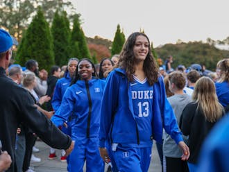 The women's team heads inside Cameron Indoor Stadium for 2023 Countdown to Craziness.