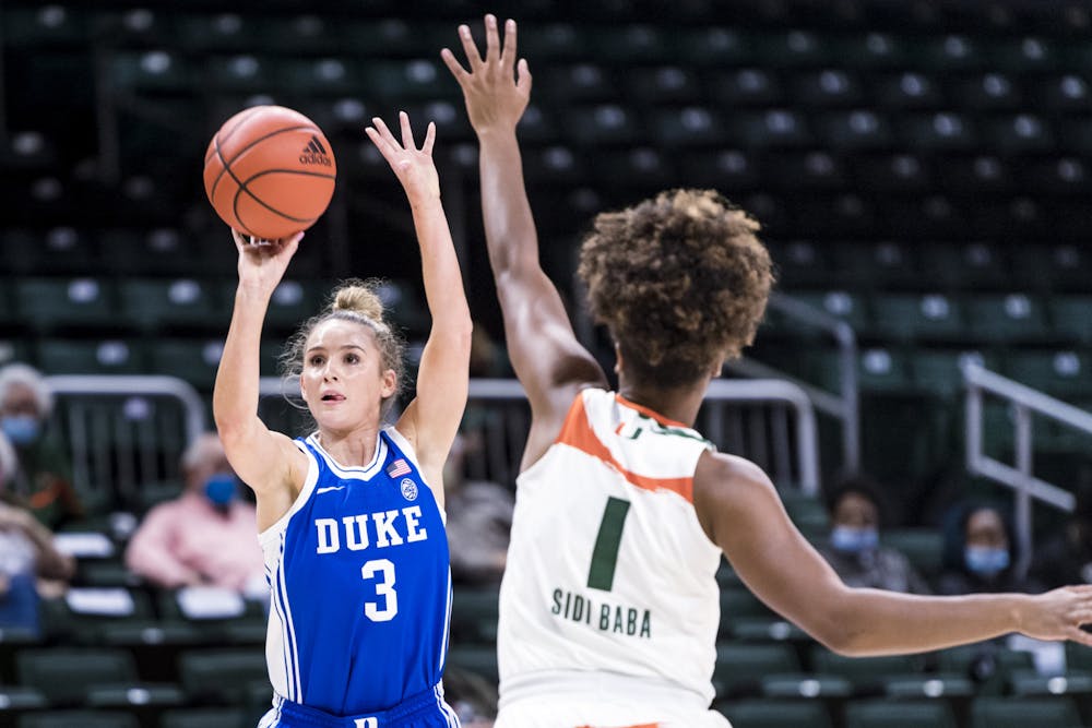 <p>Miela Goodchild had 17 points and seven rebounds in Tuesday's 58-49 win against Miami.</p>