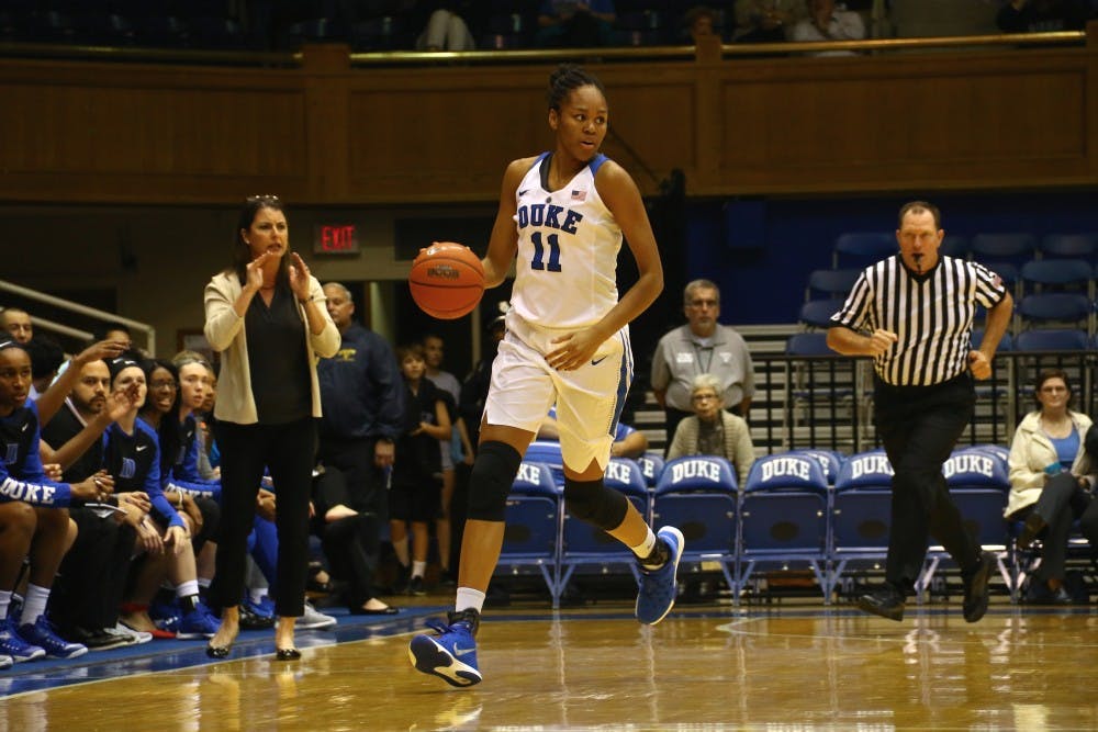 <p>Sophomore Azurá Stevens showed why she earned a preseason All-ACC selection Thursday night, pacing the Blue Devils with 29 points on 12-of-13 shooting from the field in the team's exhibition against Pfeiffer.</p>