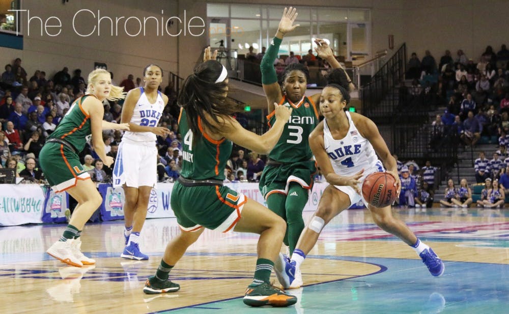 Despite a slow 1-of-5 start, junior Lexie Brown got going&nbsp;by adjusting against Miami's traps in pick-and-roll situations.&nbsp;