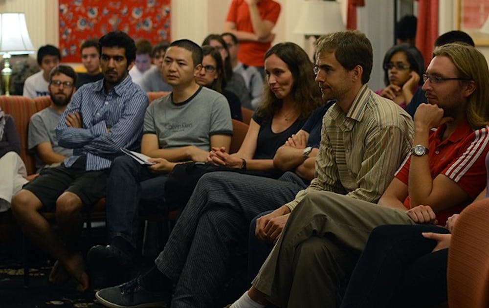 Students gather in Lilly Library Wednesday night to watch the first presidential debate of the year, which took place at the University of Denver.