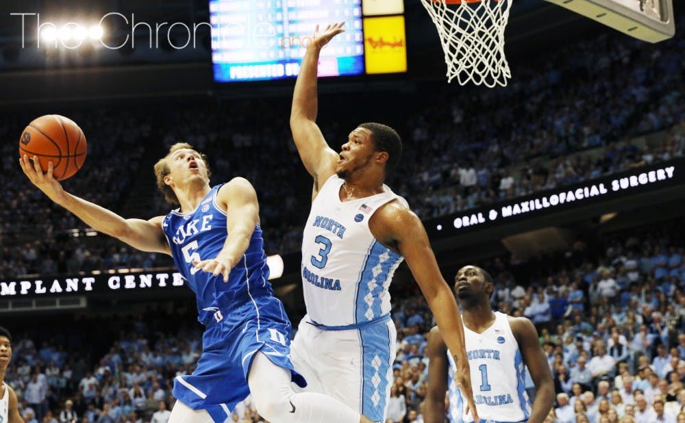 <p>Sophomore Luke Kennard led the Blue Devils with 28 points, but Duke could not get the requisite stops to sweep North Carolina.</p>