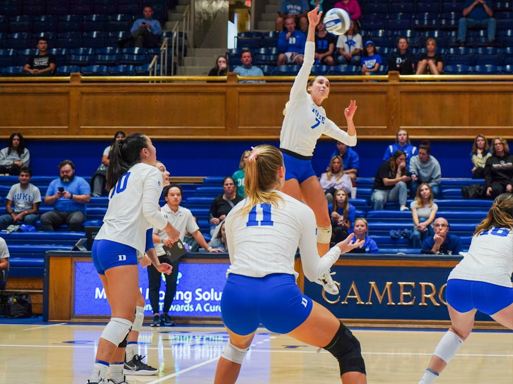 Senior Gracie Johnson etched her name into the Duke volleyball record books this season, hitting 1,000 career kills in October. 