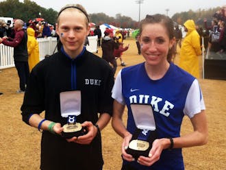 Juliet Bottorff (right) won the ACC Championship Friday in Kernervsille, N.C., and teammate Carolyn Baskir (left) finished 17th to earn all-ACC honors.