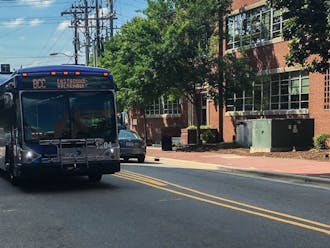 The Bull City Connector making its daily route across Durham.