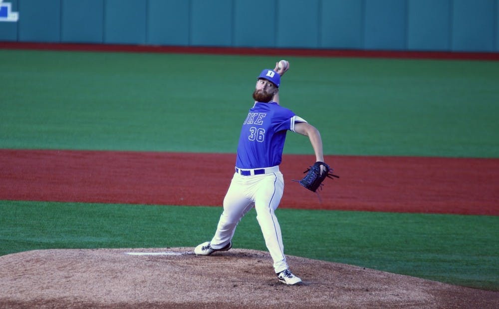 <p>Junior Bailey Clark will toe the rubber for the Blue Devils in Friday's season opener against Toledo downtown at the Durham Bulls Athletic Park.</p>