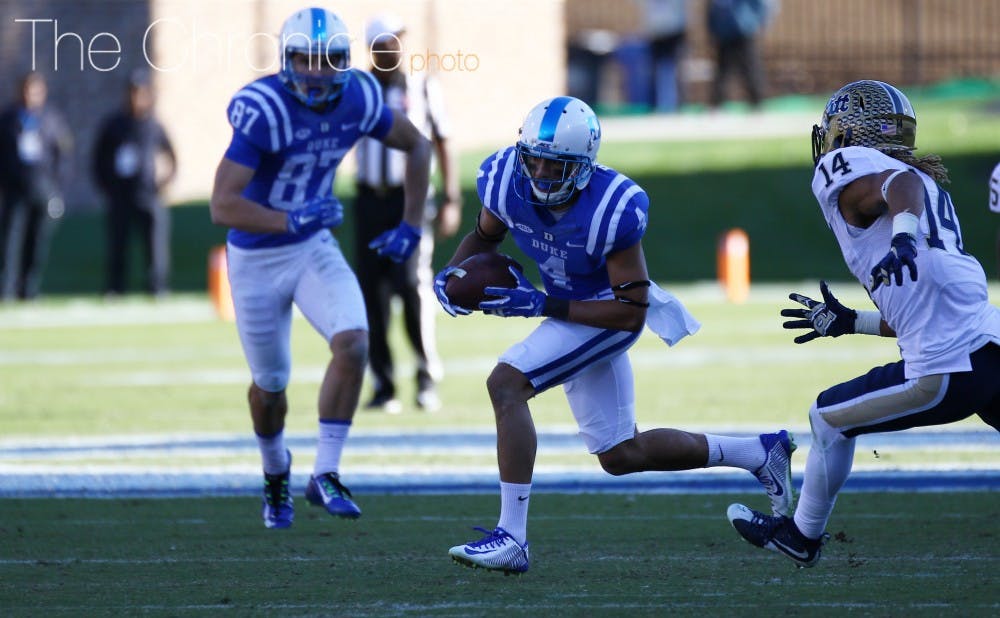 <p>Junior wide receiver Johnell Barnes caught one pass for 24 yards as the Blue Devil offense stalled for most of the second half in Saturday's loss to Pittsburgh.</p>