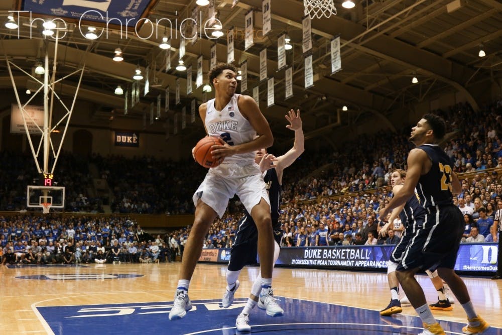 <p>Chase Jeter had a double-double with 15 points and 12 rebounds Friday against Augustana and could start Duke first two regular-season games this weekend.</p>