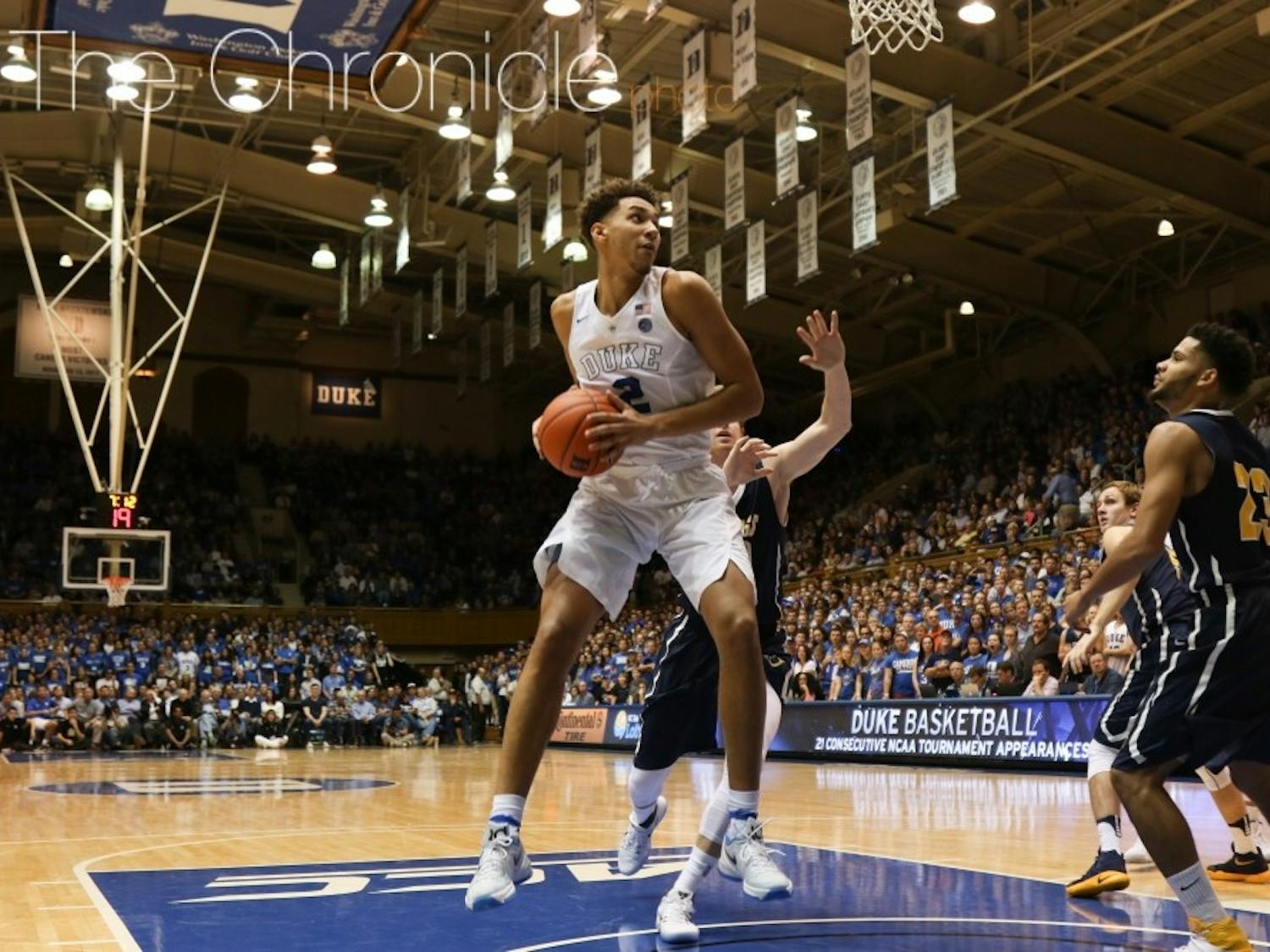 Chase Jeter had a double-double with 15 points and 12 rebounds Friday against Augustana and could start Duke first two regular-season games this weekend.