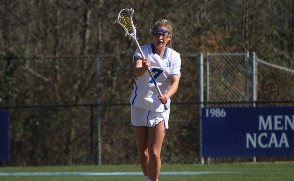 <p>Maddy Acton scored a career-high six goals for Duke last weekend against Syracuse, and leads the Blue Devils into their Senior Day matchup with Boston College.</p>