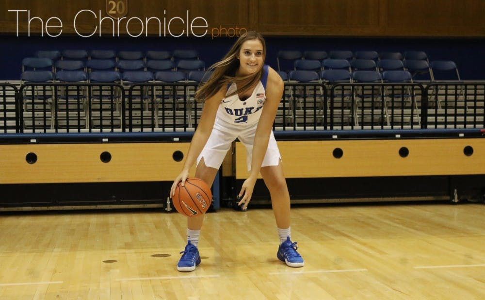 <p>Haley Gorecki will seek consistency as a sharpshooter on the wing this season for the Blue Devils.</p>