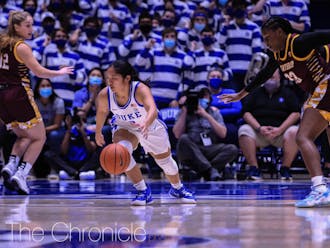 Vanessa De Jesus and the rest of the Blue Devils put the pedal to the medal in their first game of the season.