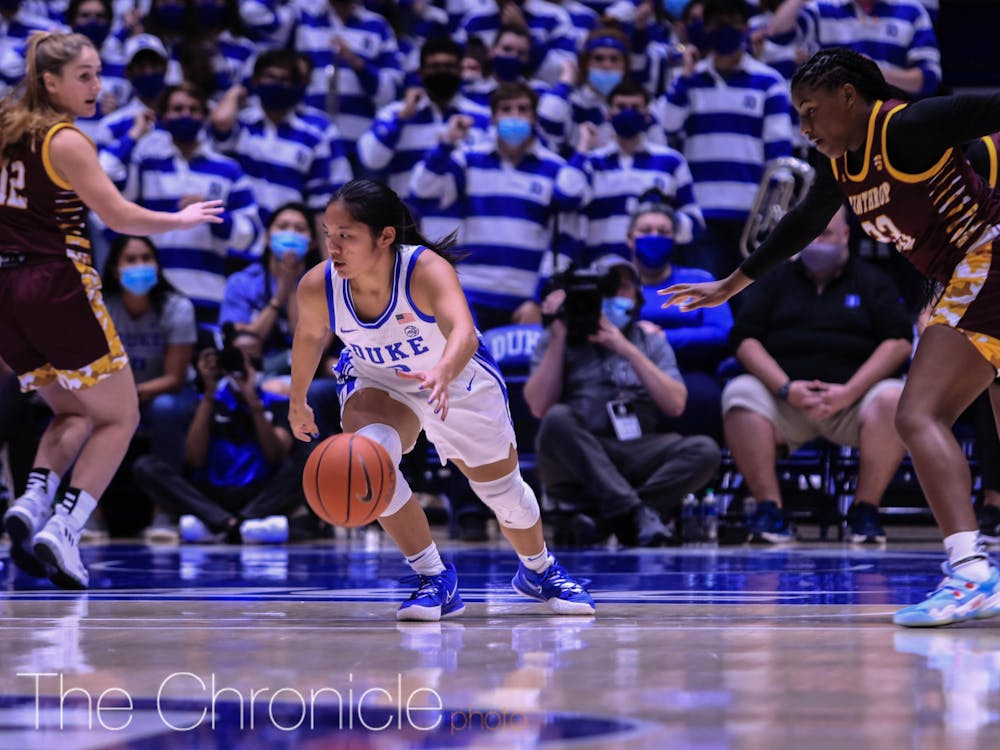 Vanessa De Jesus and the rest of the Blue Devils put the pedal to the medal in their first game of the season.