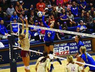 Sophomore Breanna Atkinson recorded a career-high 16 kills as Duke won its first of two road matches this weekend.