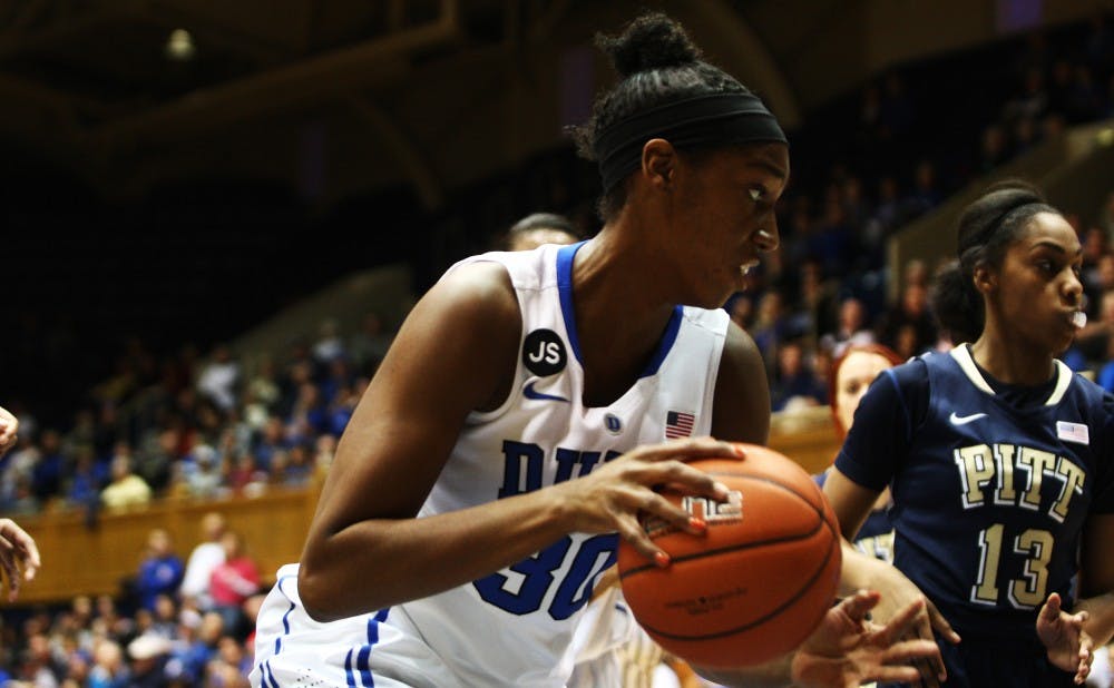Amber Henson scored a career-high 13 points off the bench as the Blue Devils throttled Pittsburgh.