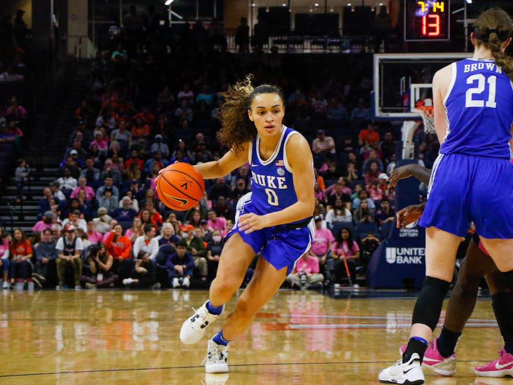 Celeste Taylor in Duke's win at Virginia, its final road game of the season.