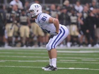 A former member of the Johns Hopkins lacrosse team, Cooper Helfet now lines up at tight end for Duke.