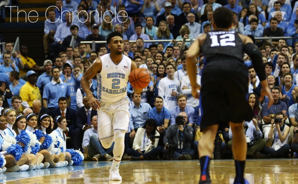 <p>North Carolina currently leads the ACC but has six tough games left on its schedule.&nbsp;</p>