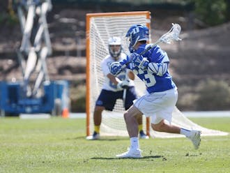 Freshman Justin Guterding was one of three Blue Devils to score three goals as Duke rolled past the Golden Eagles on the road Saturday.